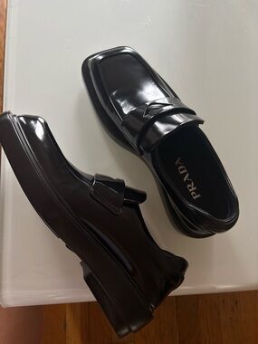 Prada Black  Leather Loafers